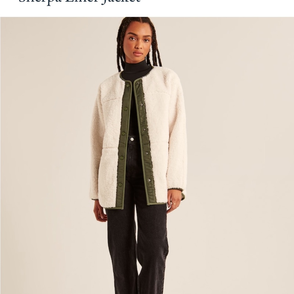 Abercrombie cream Sherpa shacket
